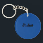 Student Anpassningsbar text namn akryl Keychain<br><div class="desc">Student-text,  namn akrylisk nyckelkedja,  storlek deep Blue Background Shape Circle (enkelsidig) Nice-utseende akrylisk nyckelkedja</div>