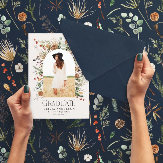 Student arch 1 fotomarsch, blå botanisk modern meddelande (Skapare uppladdad)