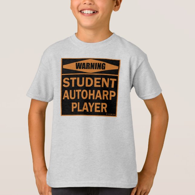 Student Autoharp Player T Shirt (Framsida)