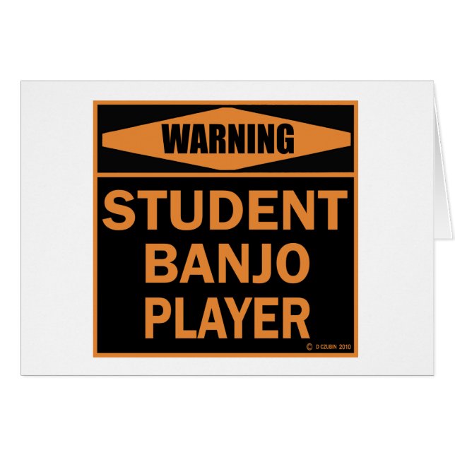 Student Banjo Player Hälsningskort (Framsidan Horizontal)