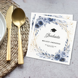 Student Blåa blommor Pappersservett