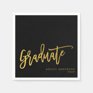 Student Black Guld Calligraphy-skript Party Pappersservett