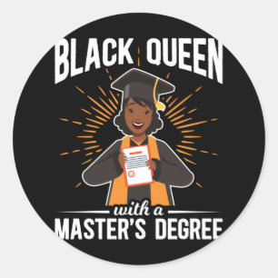 Student Black Queen Studenten Master Degree Runt Klistermärke