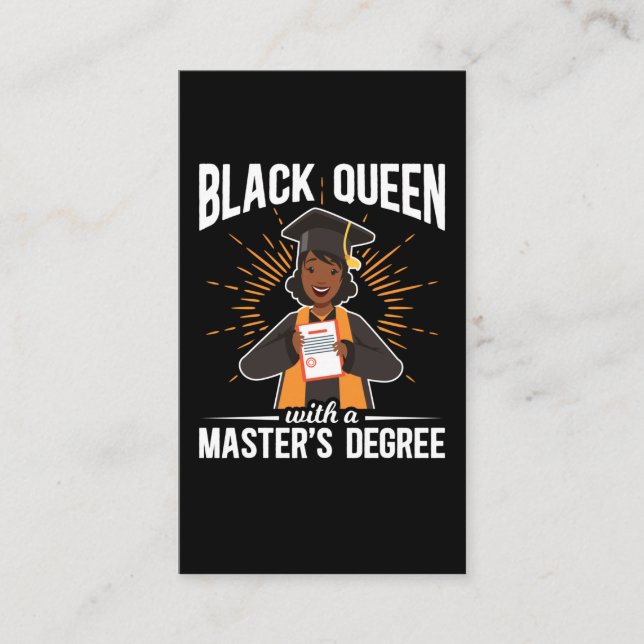 Student Black Queen Studenten Master Degree Visitkort (Framsida)