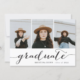 Student Black Script Photo Collage | Studenten Inbjudningar