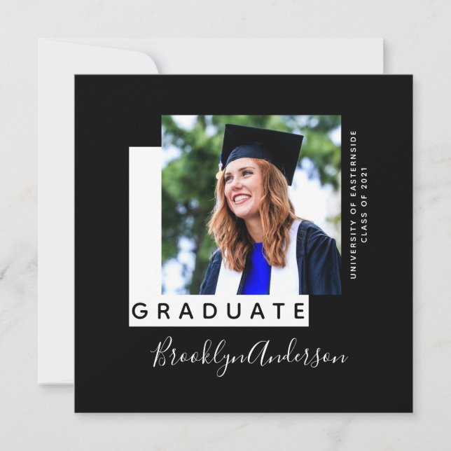 Student Black White Photo Studenten Annoucement (Framsida)
