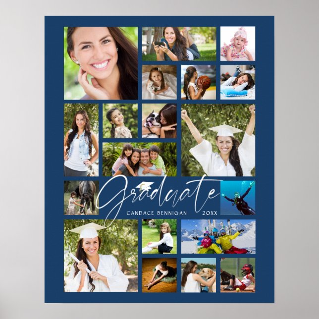 Student Blue 19 Photo Collage Script Poster (Framsidan)