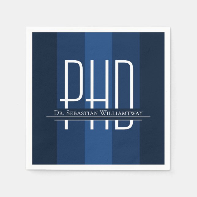 Student Blue PhD Studentfest Napkins Pappersservett (Framsidan)