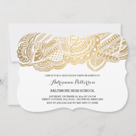 Student | Bohemian Guld Mandala Mönster Inbjudningar