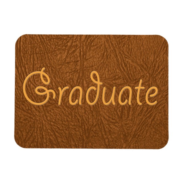 Student Brown Cowhide Leather Struktur look Magnet (Horisontell)