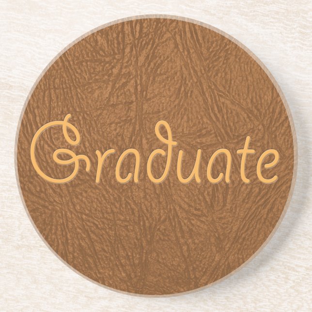 Student Brown Cowhide Leather Struktur look Underlägg (Framsidan)