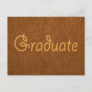 Student Brown Cowhide Leather Struktur look Vykort