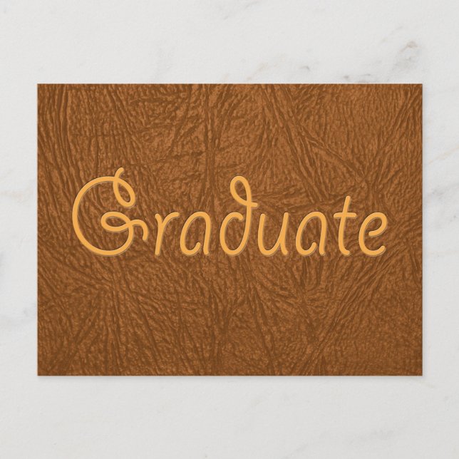 Student Brown Cowhide Leather Struktur look Vykort (Framsida)