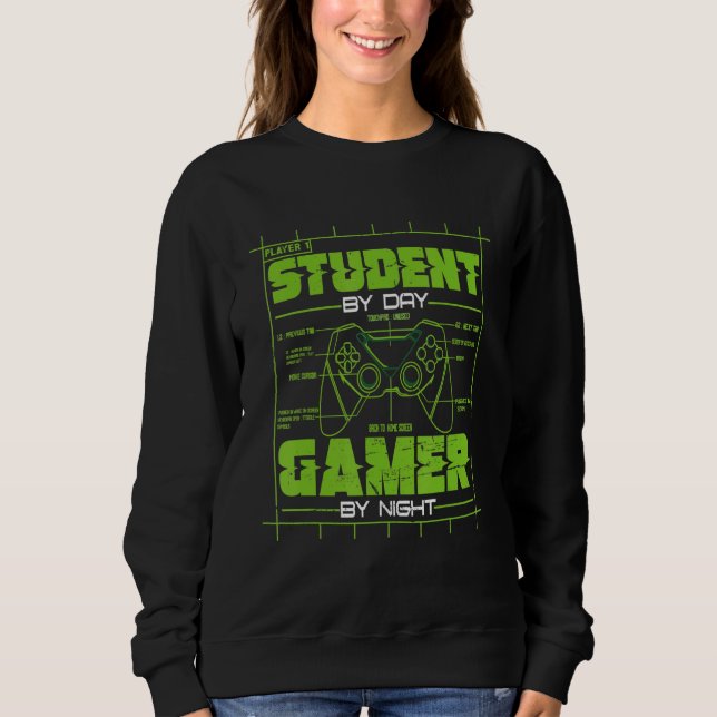 Student By Day Gamer By Night  Gaming Student Grap T Shirt (Framsida)