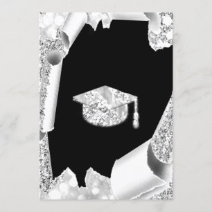 Student CAP Bachelorette Party Black Grått Inbjudningar