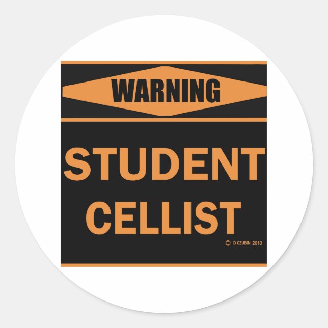 Student Cellist Runt Klistermärke (Framsida)
