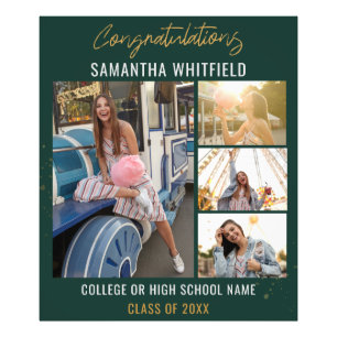 Student Collage Grönt Grad 2024 Fototryck