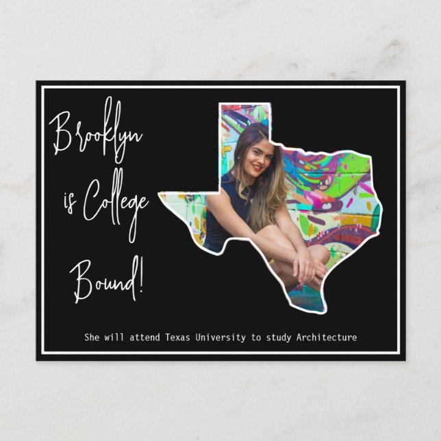 Student College Bound Texas Vykort (Framsida)