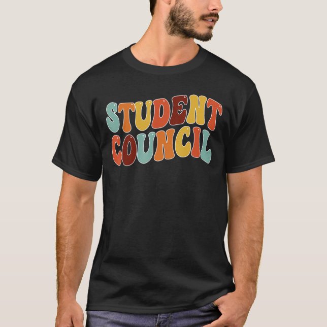 Student Council Groovy Vibes T Shirt (Framsida)