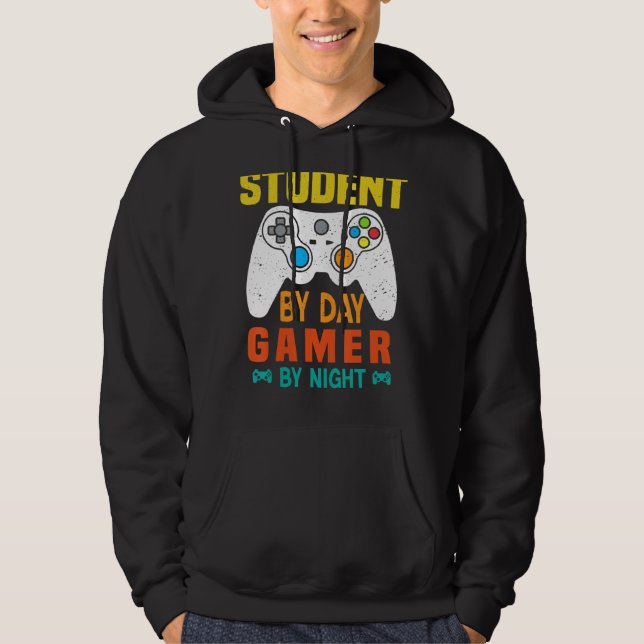 Student efter dagspelsspelare efter nattnummer för hoodie (Framsida)