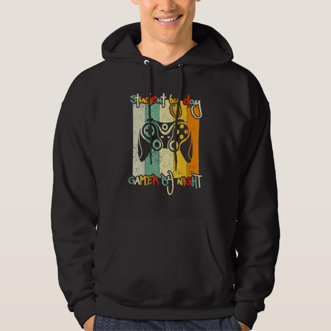 Student efter dagspelsspelare efter nattnummer för hoodie (Framsida)