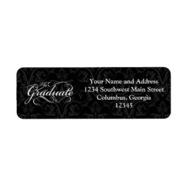 Student, Elegant Black Returadress Etikett