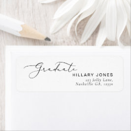 Student Elegant Calligraphy Returadress Etikett