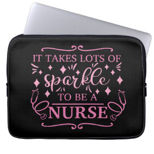 Student Elegant Rosa  Girly Glitter Laptop Fodral