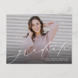 Student elegant-skript vågrät studenten inbjudan vykort