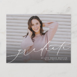 Student elegant-skript vågrät studenten inbjudan vykort