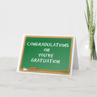 Student & Examen. Felstavad. Funny Kort