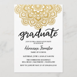 Student Faux Gold Foil Mandala Mönster Inbjudningar