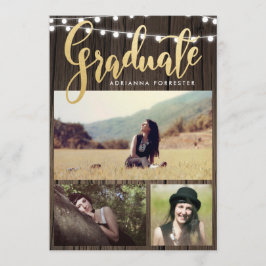 Student Faux Gold Foil | String Ljus Photo Inbjudningar