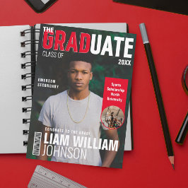 Student-fet Anpassningsbar Grad Photo Magazine Cov Meddelande