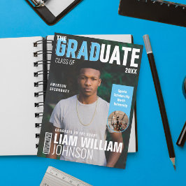 Student-fet Anpassningsbar Grad Photo Magazine Cov Meddelande