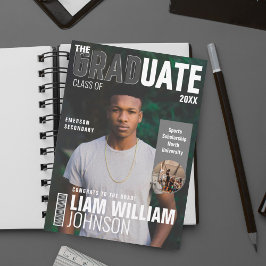 Student-fet Anpassningsbar Grad Photo Magazine Cov Meddelande