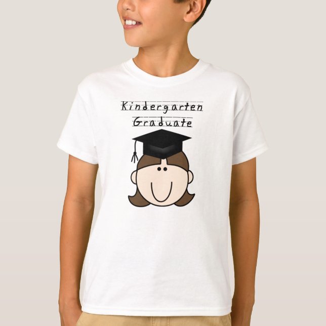 Student för brunettflickadagis tee (Framsida)
