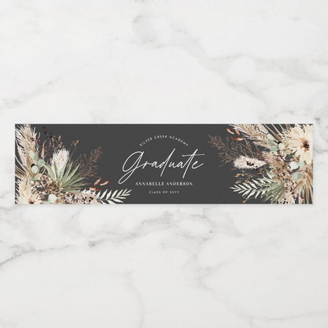 Student föredrar pampas eucalyptus (modern) vattenflaskor etikett (Singel etikett)