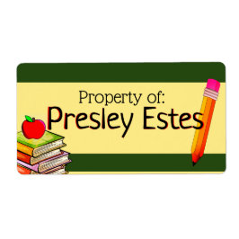 Student förser Egendom med etiketter för klassrum Adressetikett