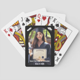 Student Foto, Cap Tassel, Diploma, Arch on Black Casinokort