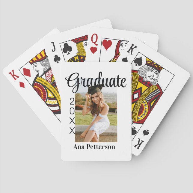 Student fotomodern klassisk tilläggsbild för namn casinokort (Baksidan)