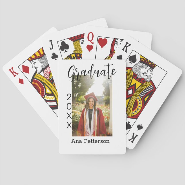 Student fotomodern klassisk tilläggsbild för namn casinokort (Baksidan)