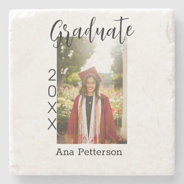 Student fotomodern klassisk tilläggsbild för namn stenunderlägg (Framsidan)