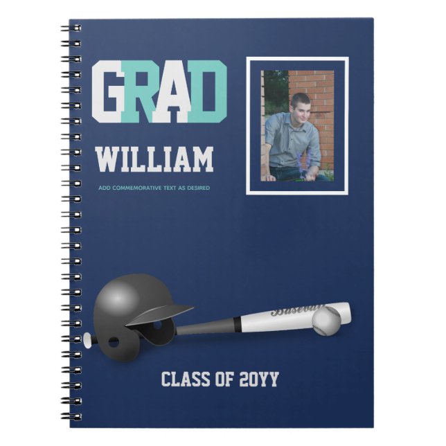 Student Gift - Personal Baseball Thed Journal Anteckningsbok (Framsidan)
