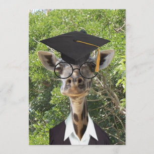 Student Giraffe Guld Inbjudningar