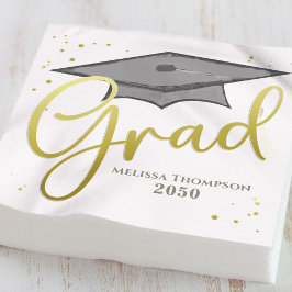 Student Grad Guld Calligraphy Studentmössa Pappersservett
