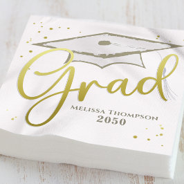 Student Grad Guld Calligraphy Studentmössa Pappersservett