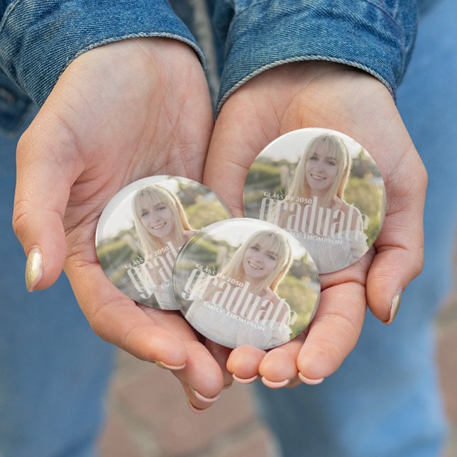 Student Grad Typography Studenten Photo Simple Knapp (Skapare uppladdad)