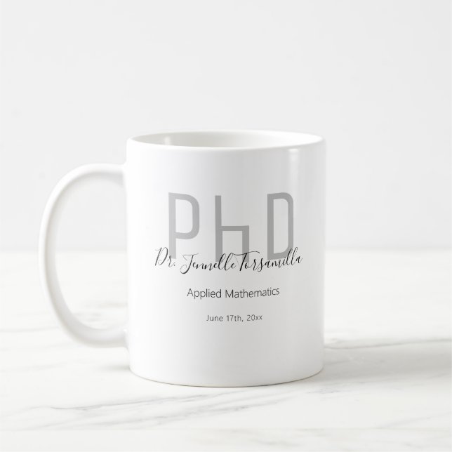 Student Grått Black Namn PhD Kaffemugg (Vänster)