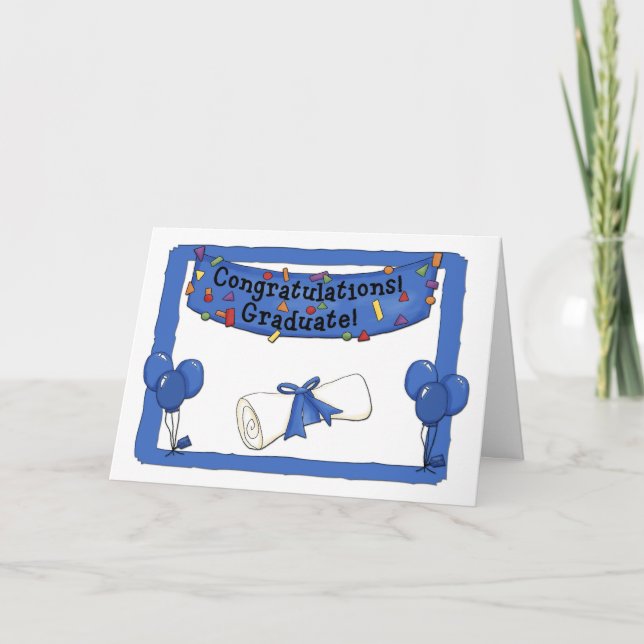 Student Grattis Blue Kort (Framsida)